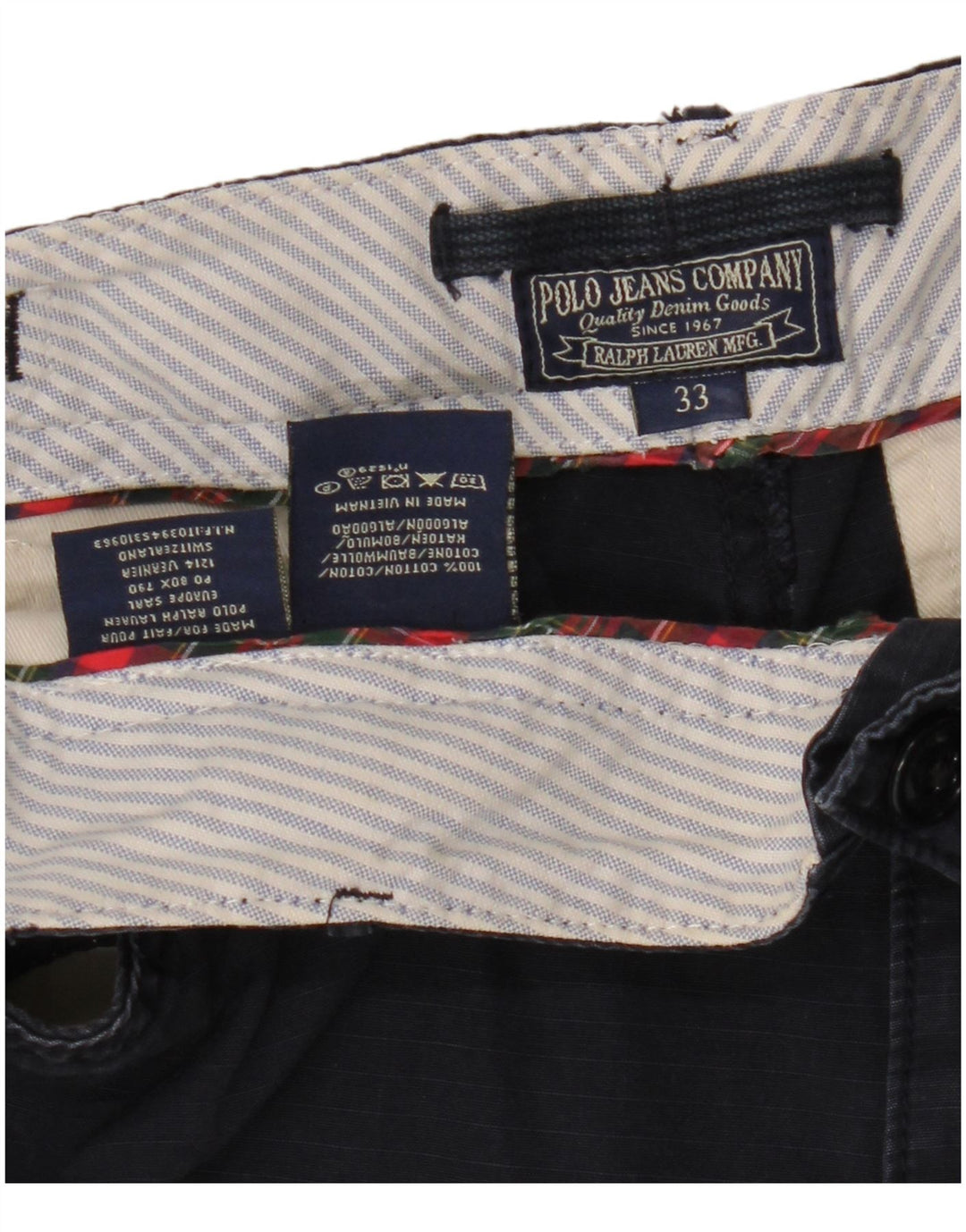 Polo Ralph Lauren Pantalones cortos cargo para hombre W33 Algodón azul marino mediano