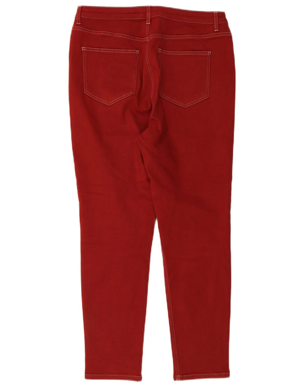 MINT VELVET Pantalones casuales ajustados para mujer UK 40 Large W34 L27 Algodón rojo