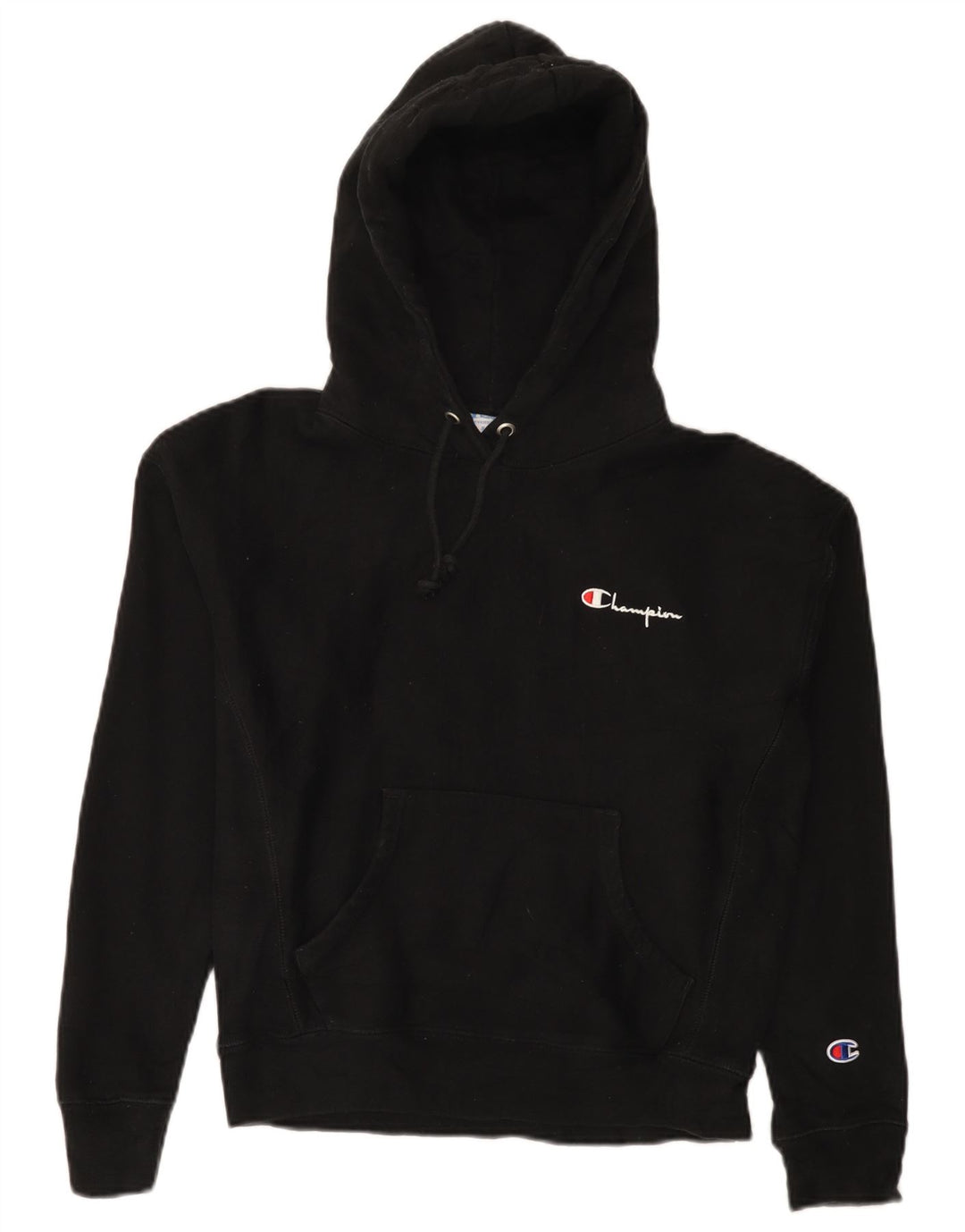 CHAMPION Jersey con capucha extragrande de tejido inverso para mujer UK 10 Small Black