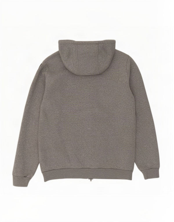 Adidas - Sudadera con capucha y cremallera para hombre, algodón gris medio