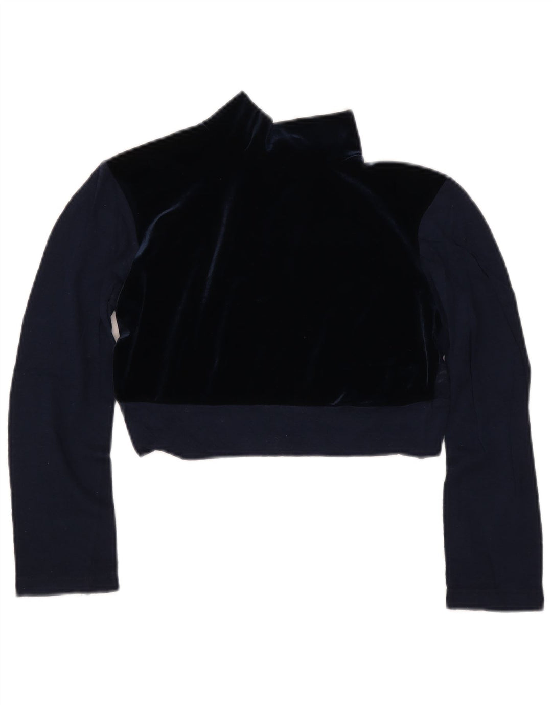 Vintage mujer ver a través de blusa top IT 44 lana azul marino medio