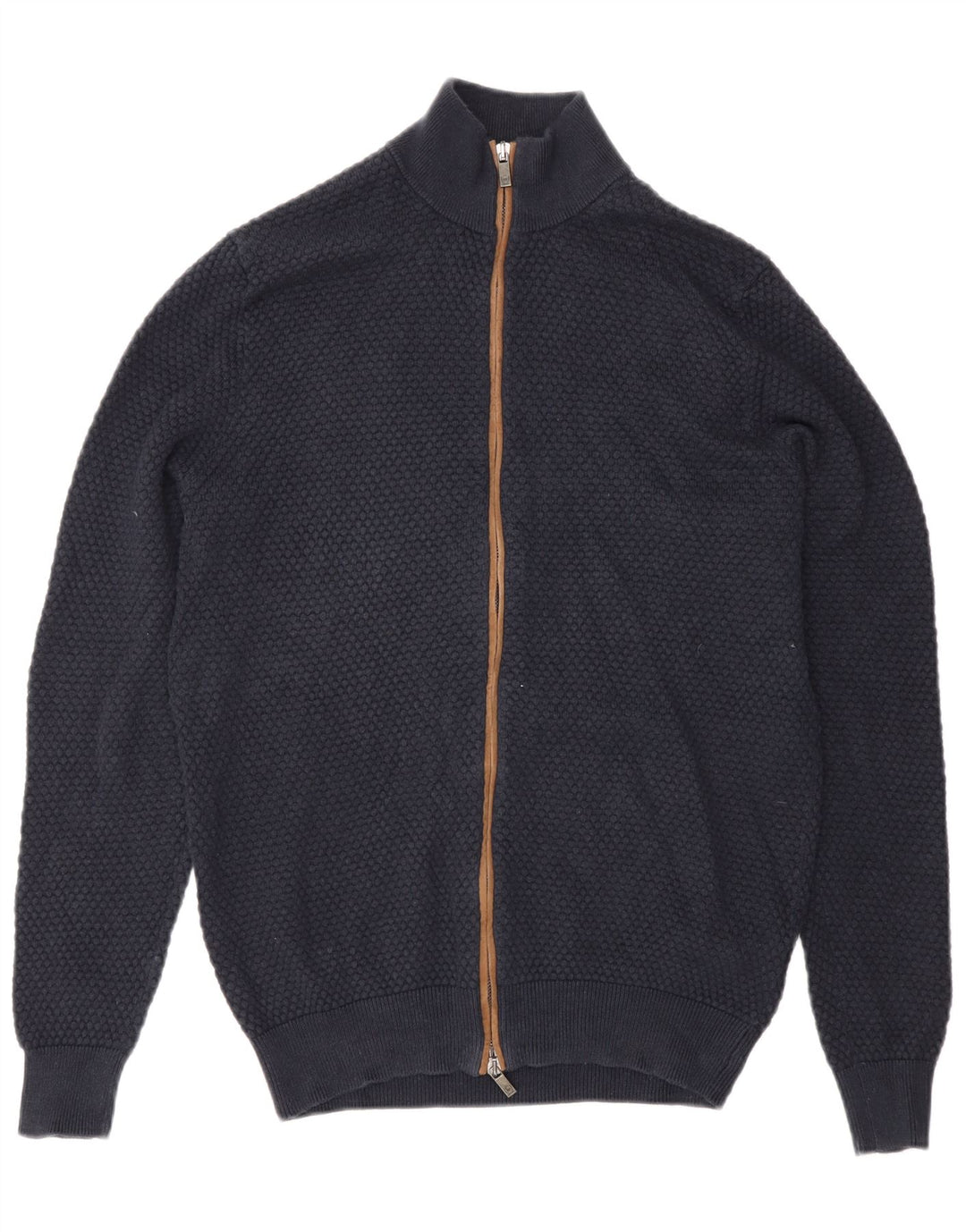Massimo Dutti Jersey Cárdigan Hombre Mediano Azul Marino Algodón