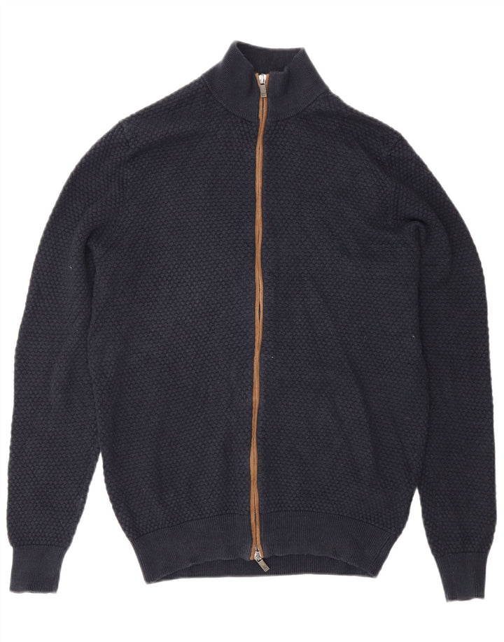 Massimo Dutti Jersey Cárdigan Hombre Mediano Azul Marino Algodón