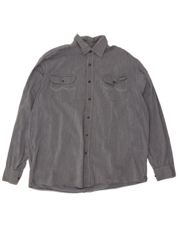 Camisa Wrangler Hombre XL Algodón Rayas Azules