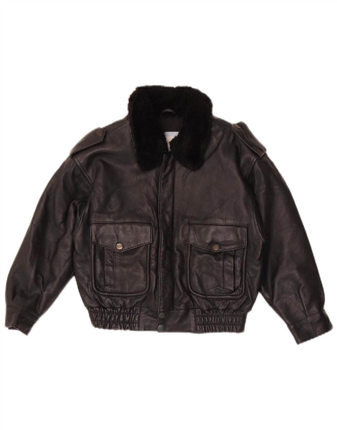 Magil Chaqueta de Cuero Niña 3-4 Años Negro