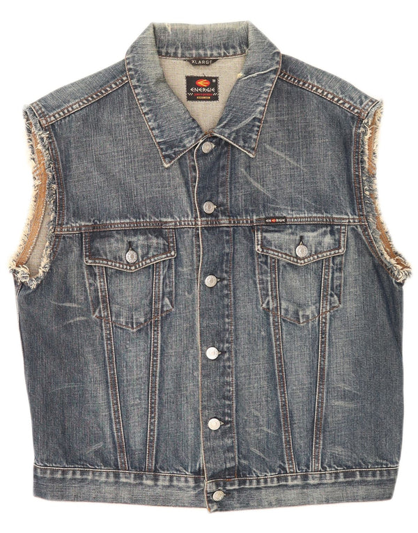 Chaleco vaquero Energe para hombre UK 42 XL Algodón azul