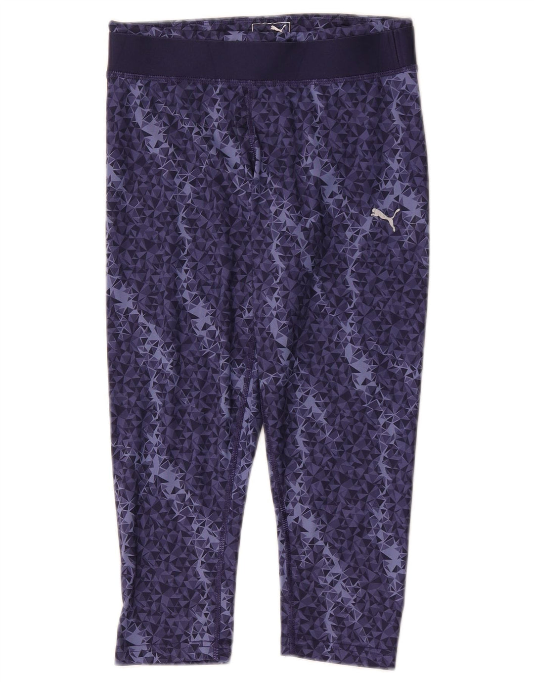 Puma Leggings Capri para Mujer UK 10 Small Azul Marino Geométrico Poliéster