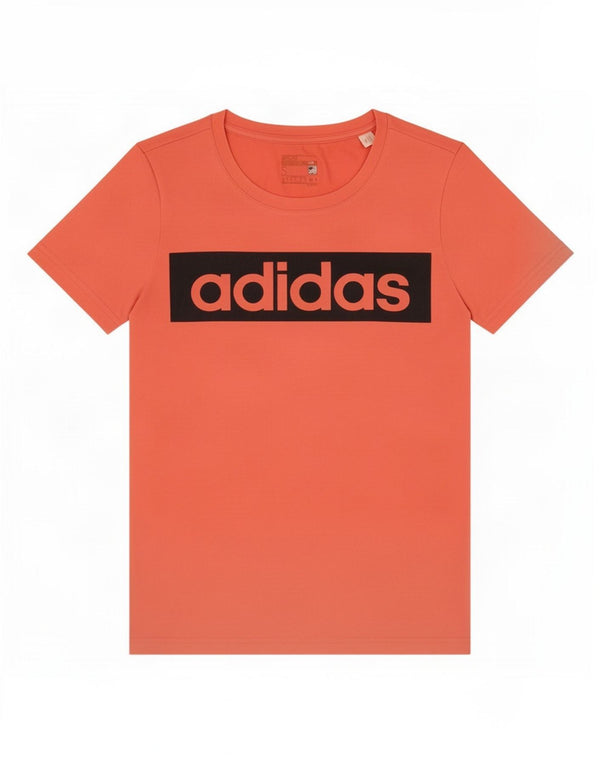 Adidas Mujer Climalite Graphic Camiseta Top UK 10 Pequeño Algodón Rosa