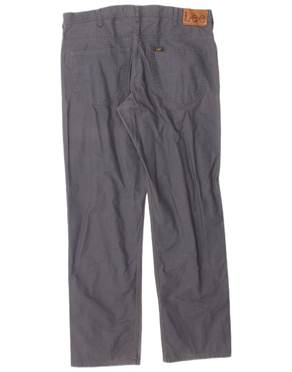 Lee Mens Brooklyn Pantalones Casuales Rectos W36 L32 Algodón Gris