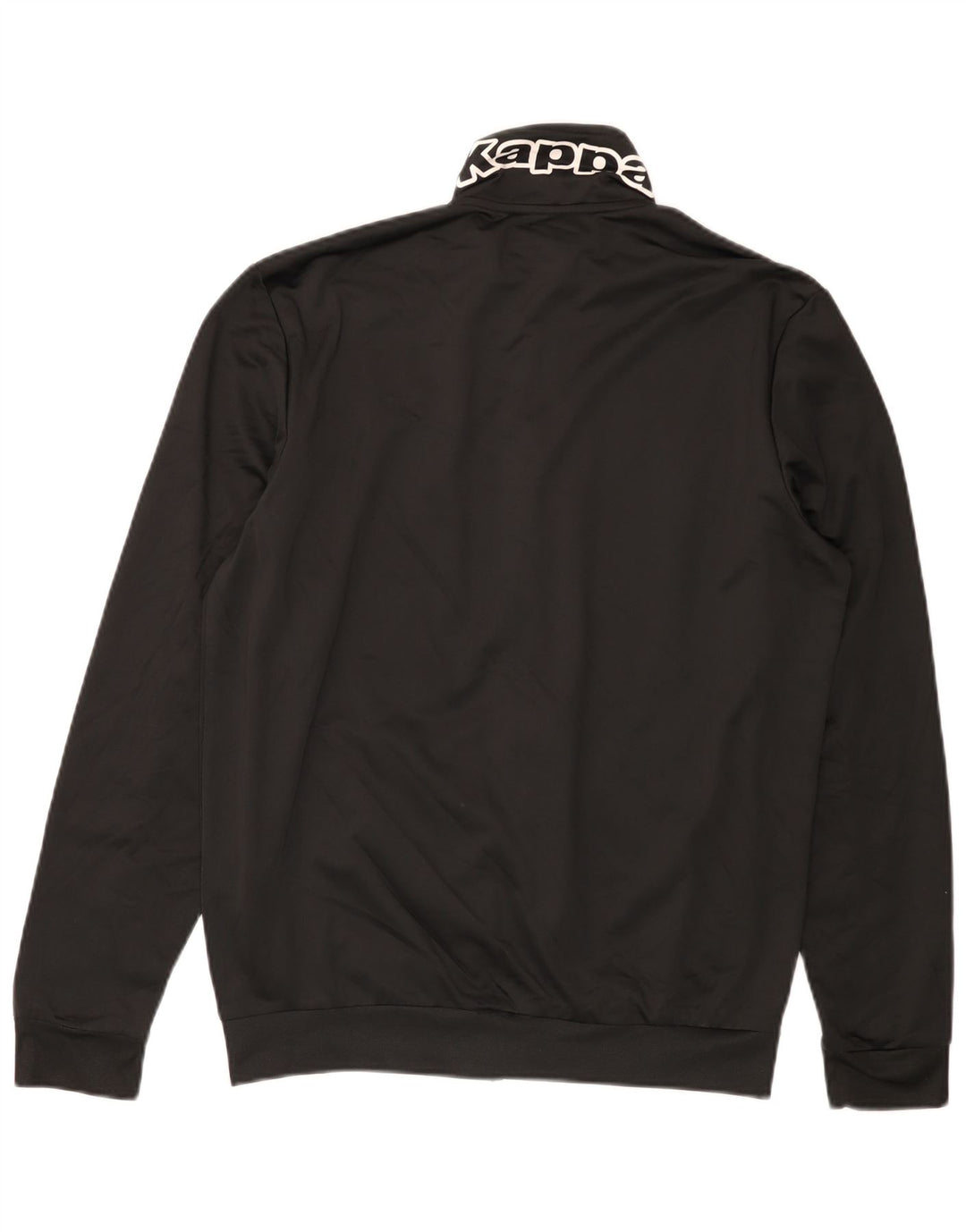 KAPPA Mens Graphic Chándal Top Chaqueta Grande Poliéster Negro