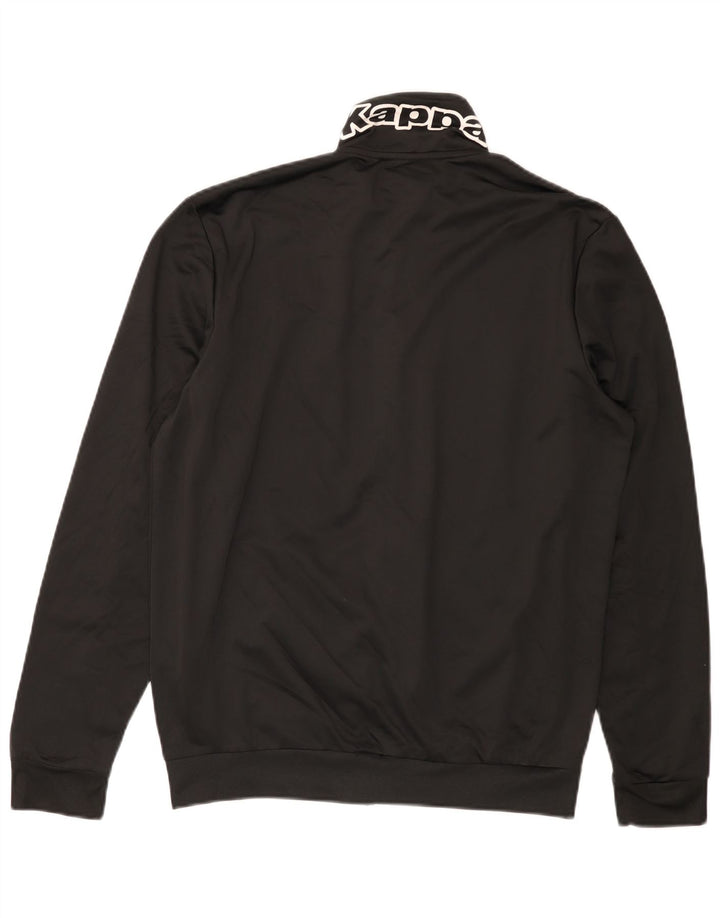 KAPPA Mens Graphic Chándal Top Chaqueta Grande Poliéster Negro