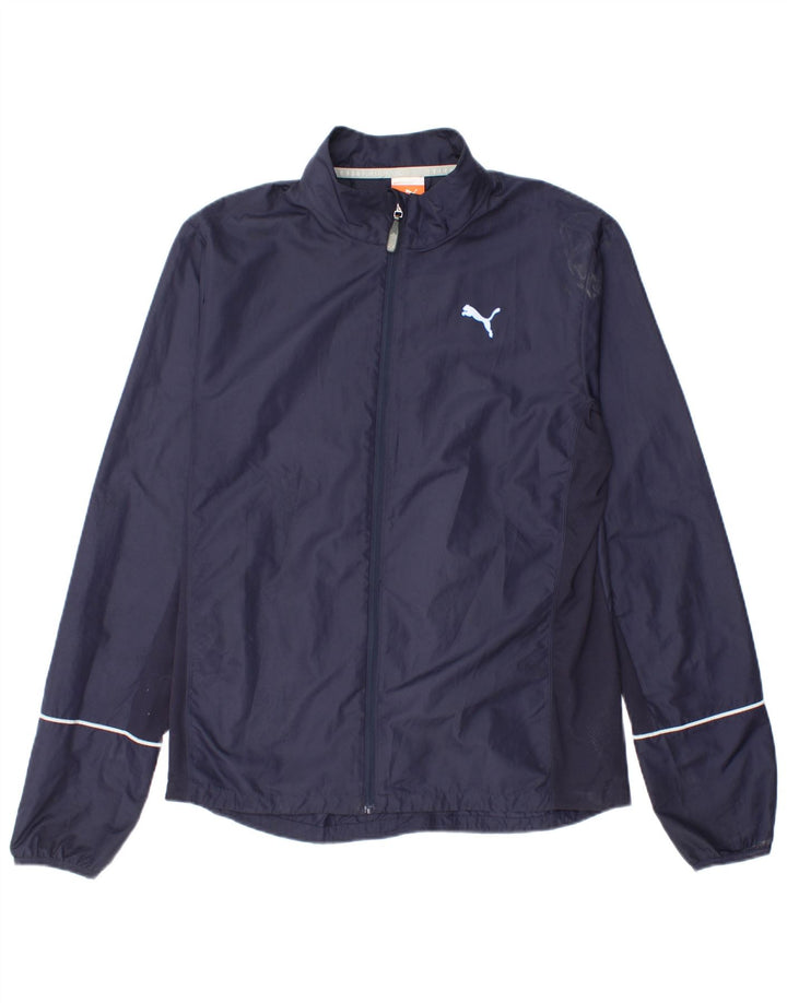 PUMA Mens Tracksuit Top Jacket Medium Navy Blue Polyester