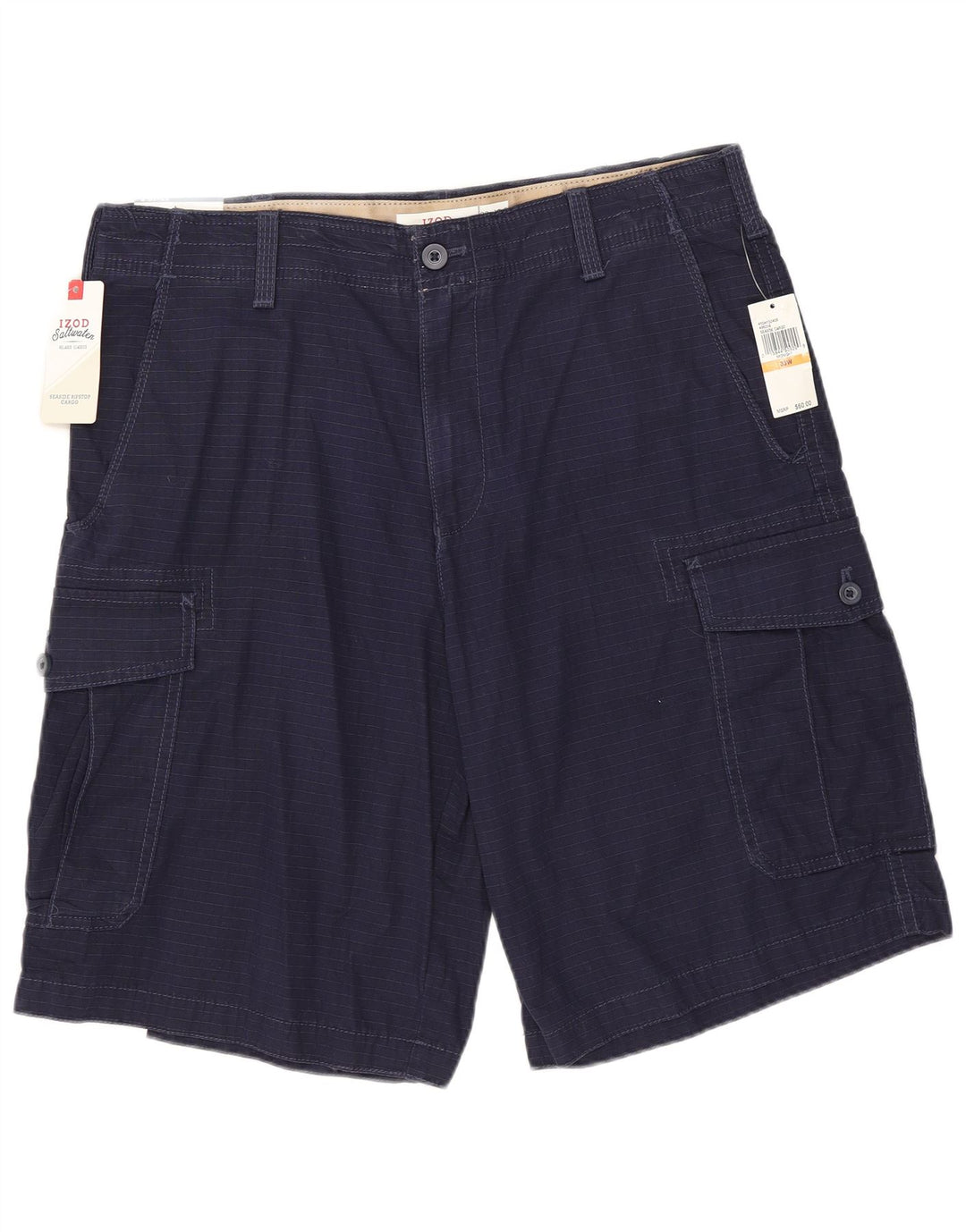 IZOD Pantalones cortos cargo de agua salada para hombre W33 Algodón azul marino mediano