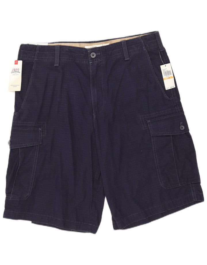 IZOD Pantalones cortos cargo de agua salada para hombre W33 Algodón azul marino mediano