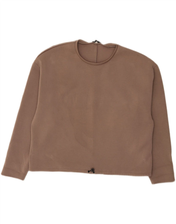 Zara Mujer Sudadera Jumper UK 46 Large Viscosa Marrón