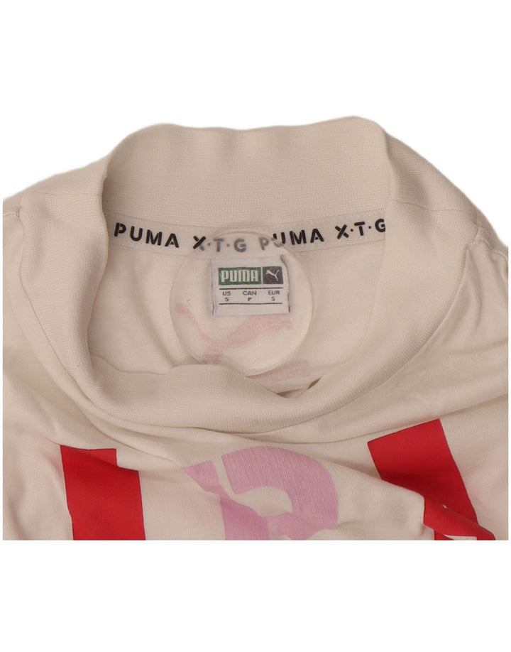 Puma Camiseta gráfica para mujer Top UK 10 Small White