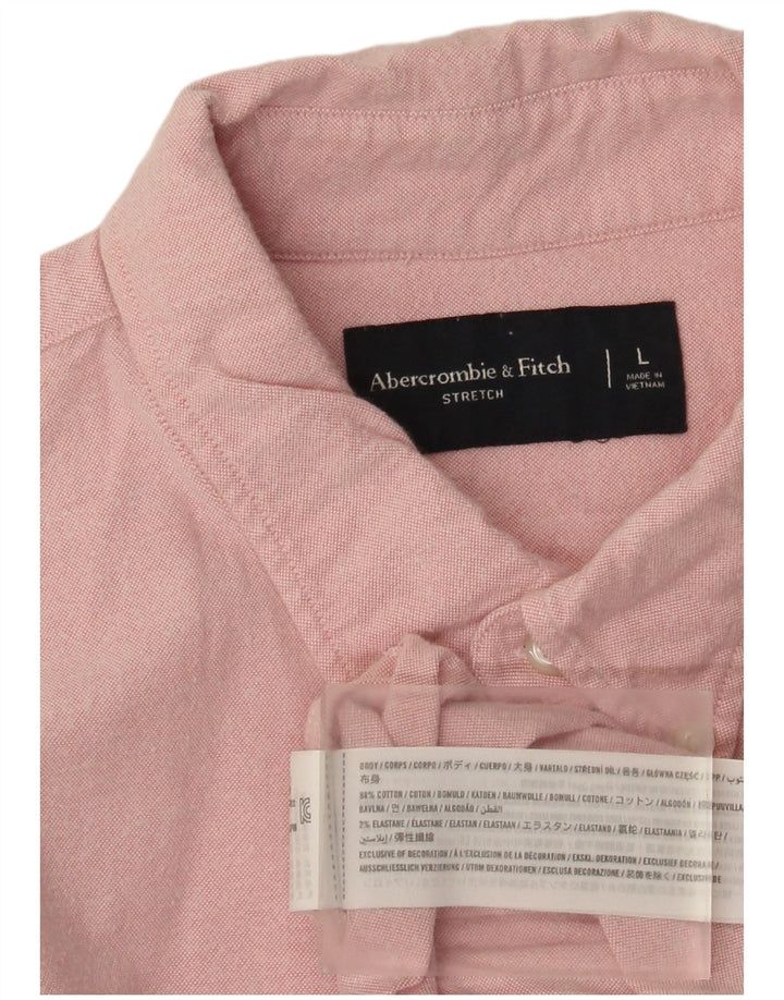 Abercrombie & Fitch Camisa para hombre Grande Rosa Algodón