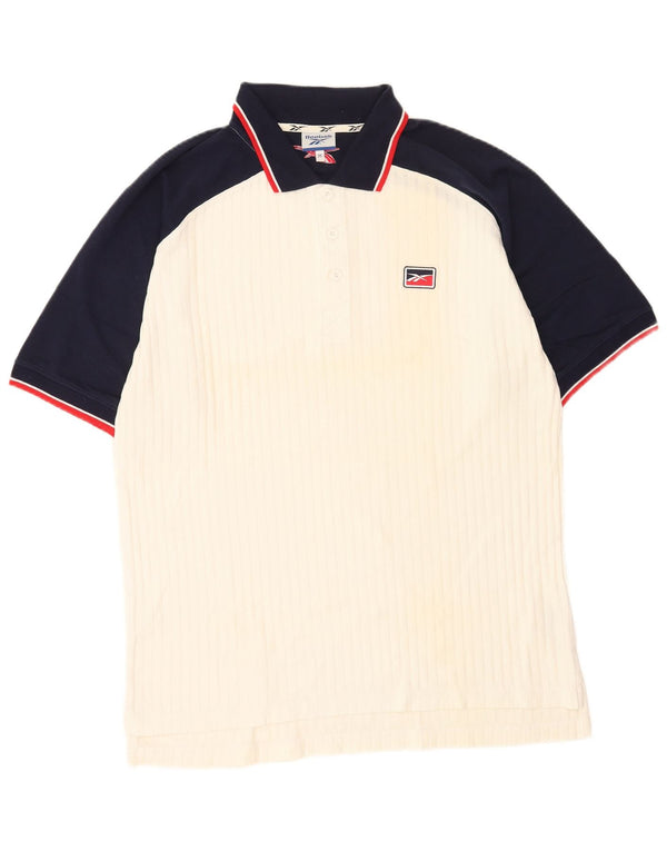Polo Reebok de algodón color block en blanco mediano para hombre