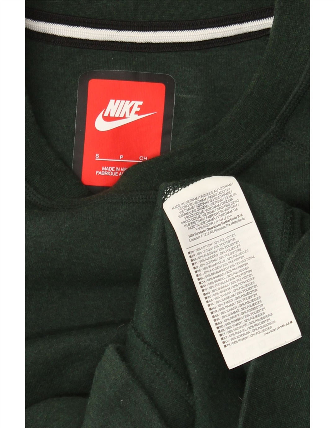 NIKE Hombre Sudadera Jumper Small Verde Algodón
