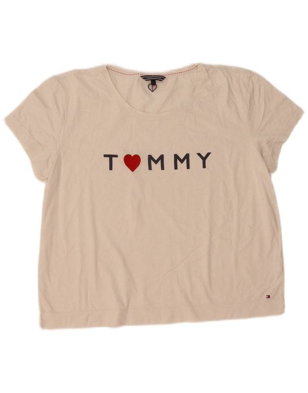Tommy Hilfiger Camiseta gráfica para mujer Top UK 46 Large White