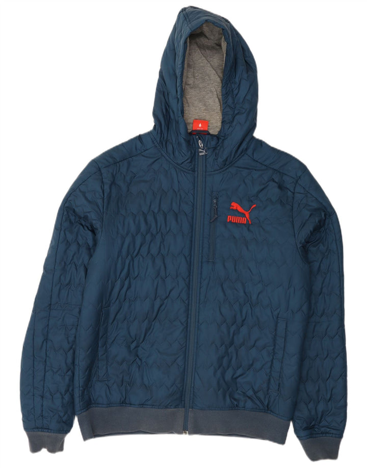 Puma Chaqueta acolchada con capucha para hombre UK 40 Large Azul marino