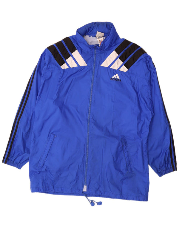 Adidas Chaqueta impermeable para hombre UK 44/46 Large Azul Colorblock Poliamida