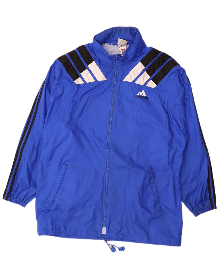 Adidas Chaqueta impermeable para hombre UK 44/46 Large Azul Colorblock Poliamida
