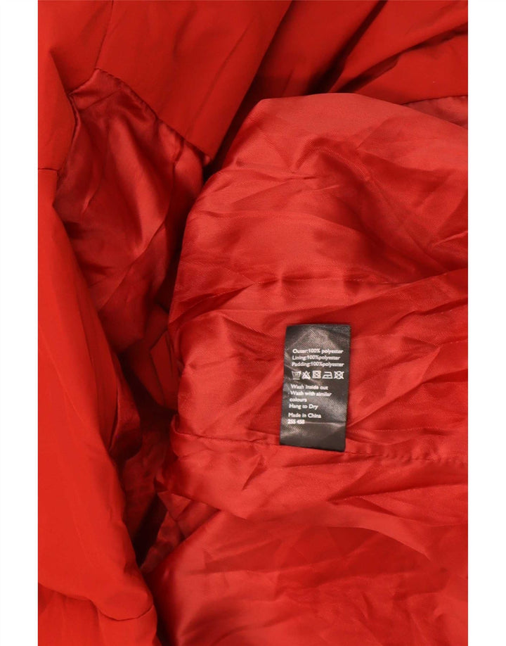 John Lewis Chaqueta acolchada de gran tamaño para mujer UK 46 Poliéster rojo grande