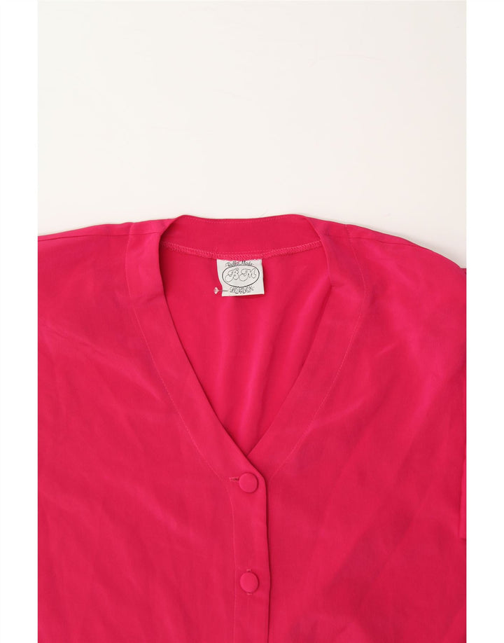 BELLA MODA  Womens Short Sleeve Shirt Blouse UK 16 Large Pink Polyester Vintage Bella Moda and Second-Hand Bella Moda from Messina Hembry 