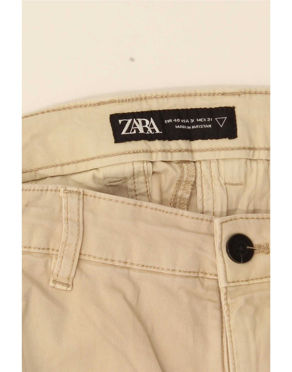 Zara Mens Slim Chino Pantalones EU 40 Medium W31 L28 Beige
