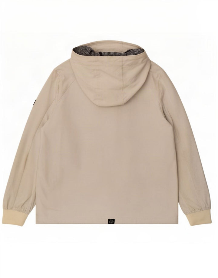 Superdry Chubasquero con capucha para mujer, talla 40, poliéster blanco mediano