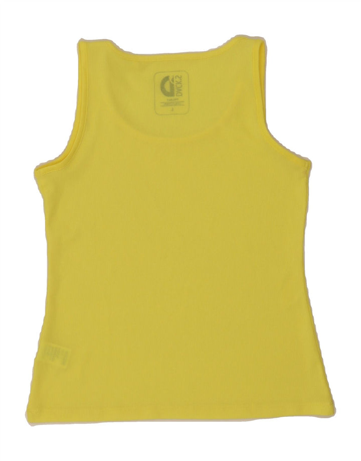 DACK'S Womens Vest Top UK 16 Large Yellow Polyester Vintage Dack's and Second-Hand Dack's from Messina Hembry 