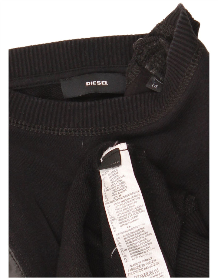 Diesel Mujer Sudadera Jumper UK 44 Mediano Negro Algodón