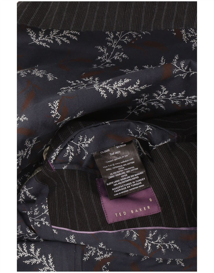 Ted Baker Chaqueta tipo blazer de 2 botones para hombre, talla 6, 2XL, algodón a rayas azul marino