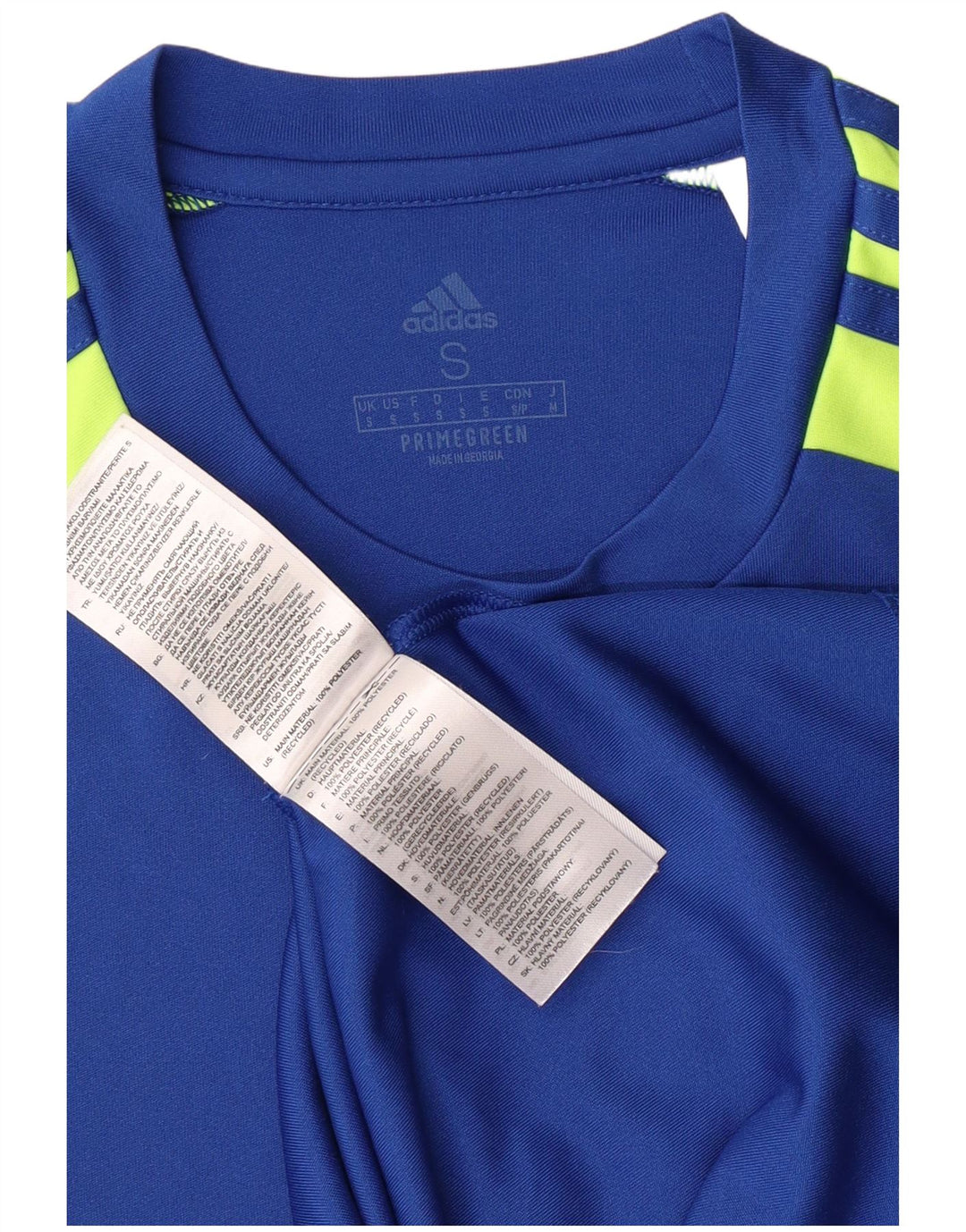 Adidas Hombre Aeroready Graphic Camiseta Top Pequeño Azul Colorblock Poliéster