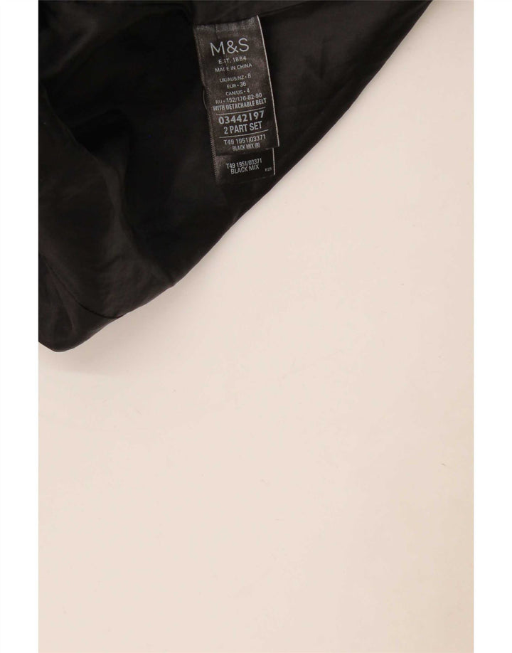 Marks & Spencer Abrigo cruzado para mujer UK 8 Pequeño gris moteado