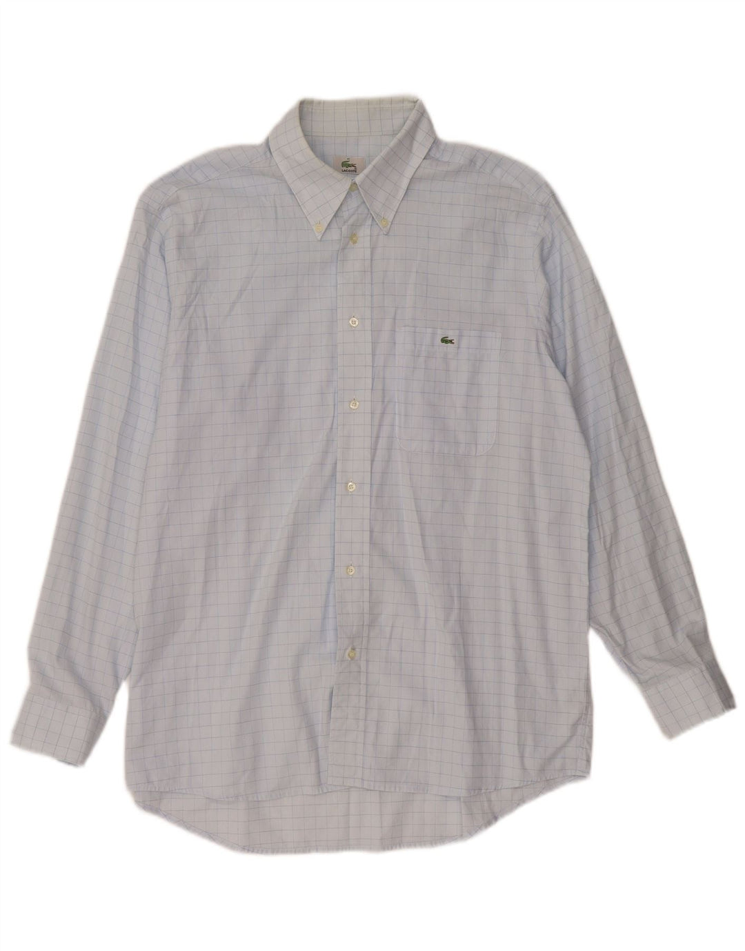 Camisa LACOSTE para hombre talla 41 Algodón a cuadros azul grande