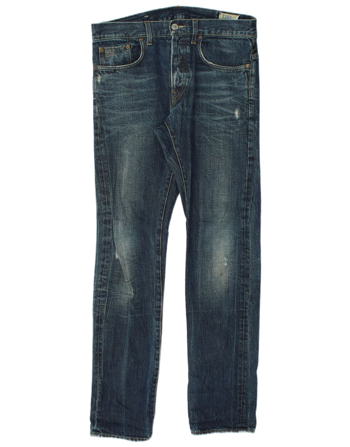 Vaqueros ajustados desgastados para hombre G-Star W33 L34 Algodón azul