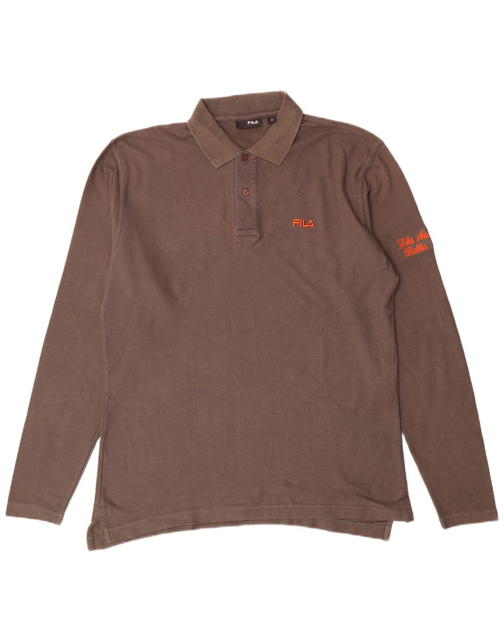 FILA Polo para hombre de algodón gris medio clásico