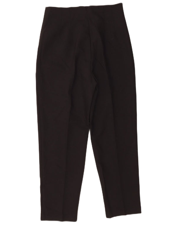 Zara Mujer Pantalones Casuales Cónicos De Cintura Alta Mediano W28 L27 Negro