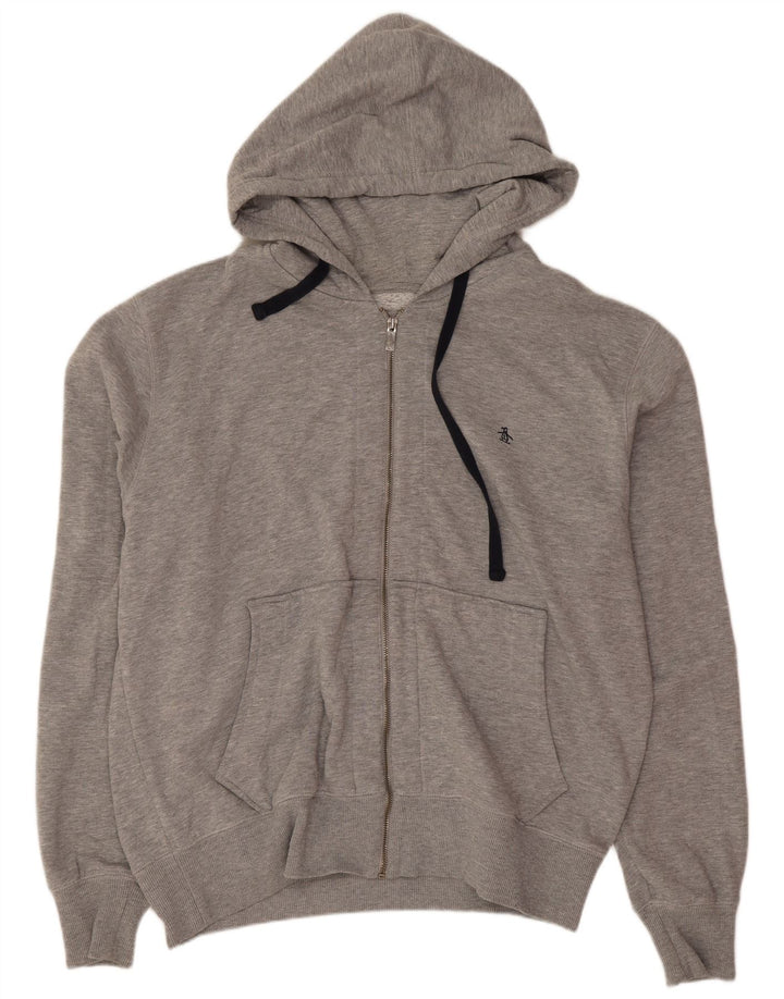 Penguin - Sudadera con capucha y cremallera para hombre, talla 2XL, poliéster gris