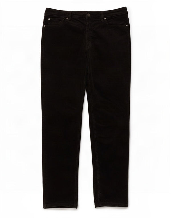 Marks & Spencer Pantalones de pana ajustados para mujer UK 40 Large W36 L28 Negro
