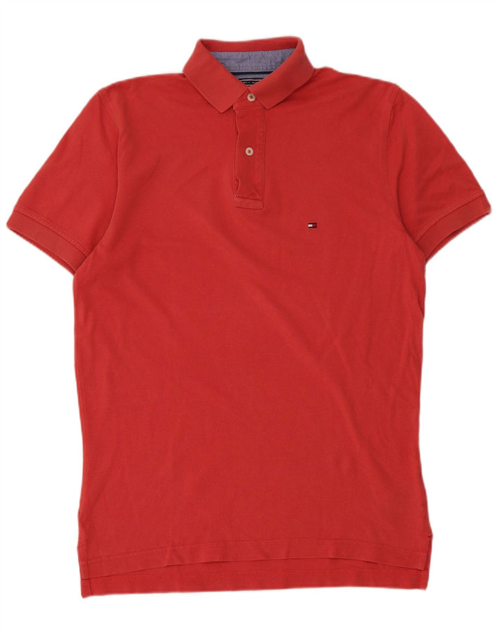 Tommy Hilfiger Polo para hombre pequeño de algodón rojo