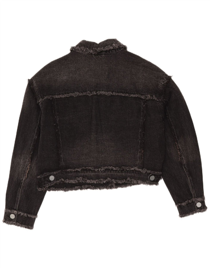 All Saints Chaqueta vaquera extragrande corta para mujer Reino Unido 10 Small Algodón negro