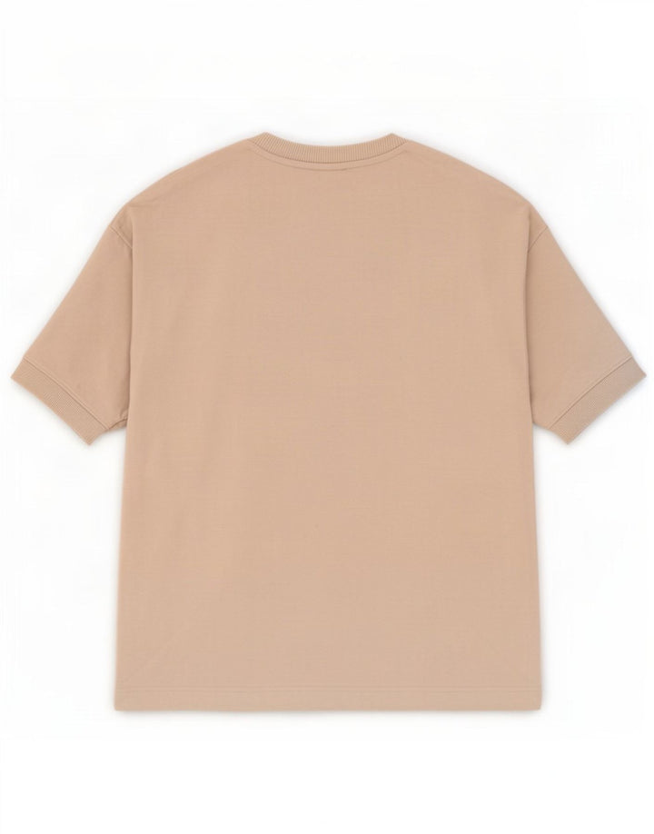 Zara Hombre Camiseta Top Algodón Beige Medio