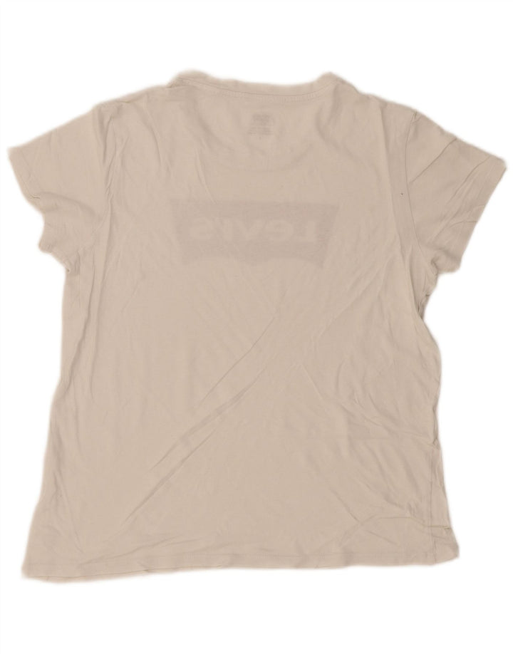 Levi's - Camiseta gráfica para mujer, talla 40, talla mediana, color blanco