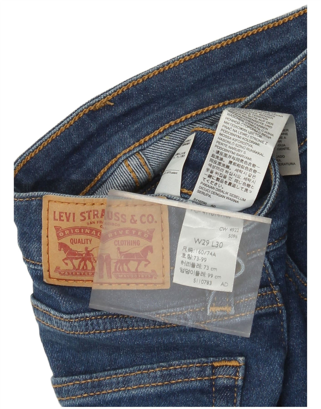 LEVI'S Vaqueros pitillo para mujer W29 L30 Algodón azul