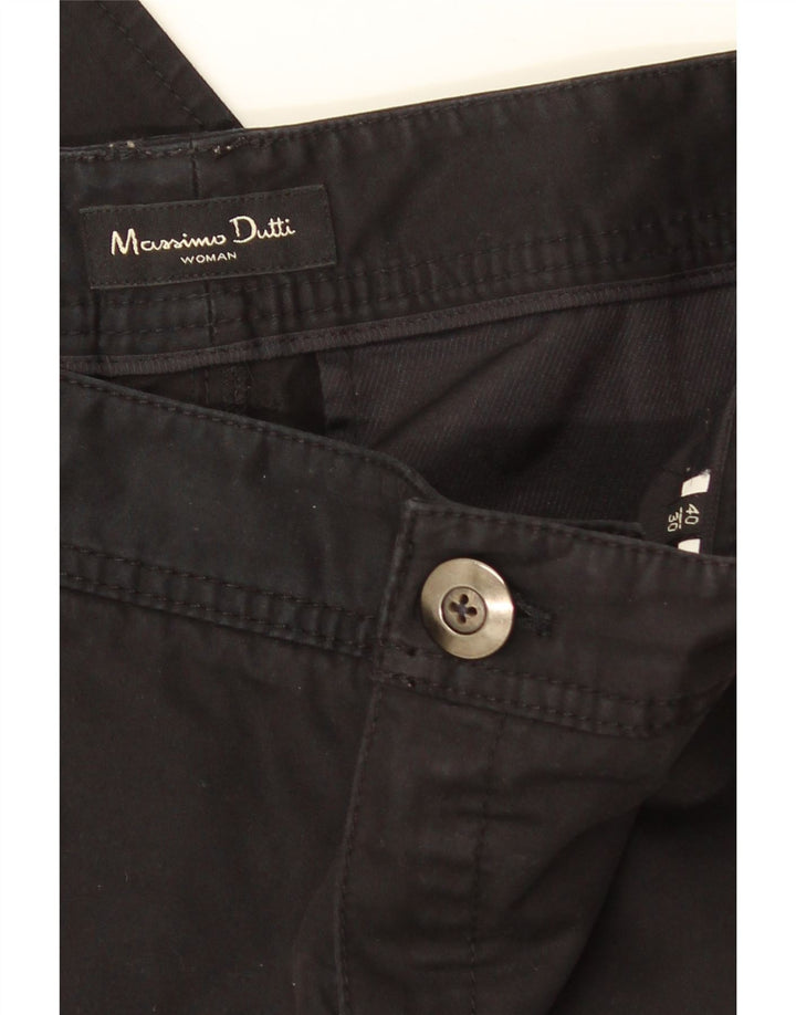 Massimo Dutti Pantalón Chino Recto Mujer EU 40 Medium W30 L30 Negro