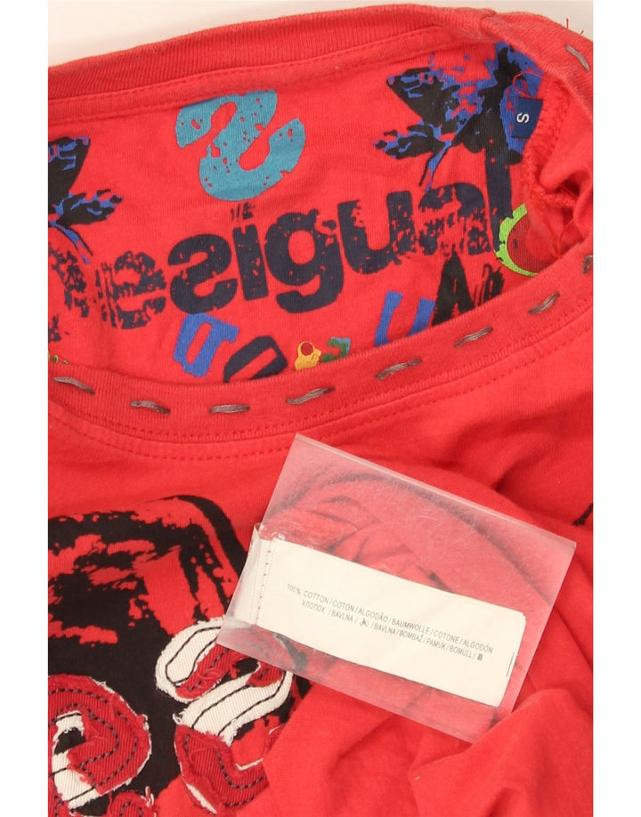 DESIGUAL Camiseta gráfica para hombre Top Small Red Cotton