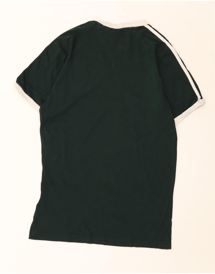 Adidas Hombre Camiseta Gráfica Top Algodón Verde Medio